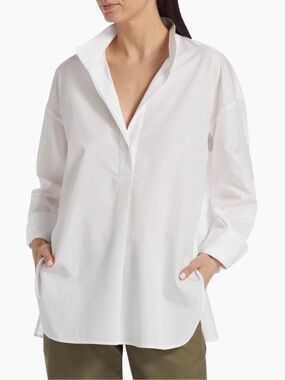 NWT! VINCE long sleeve pullover, white shirt, size XS
